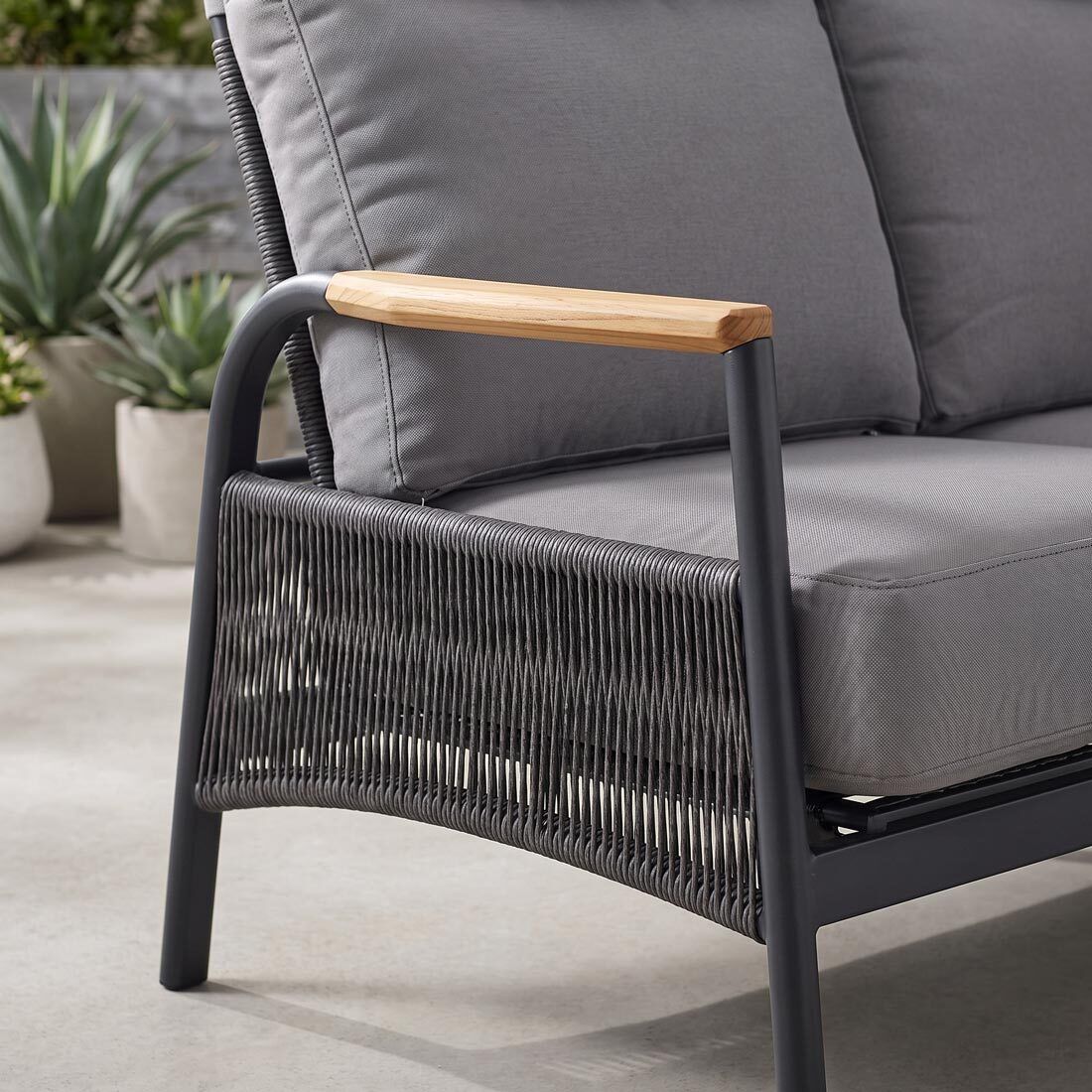 OUTLIV. Valencia Dininglounge Tisch 180x90cm Aluminium/Rope/Olefin