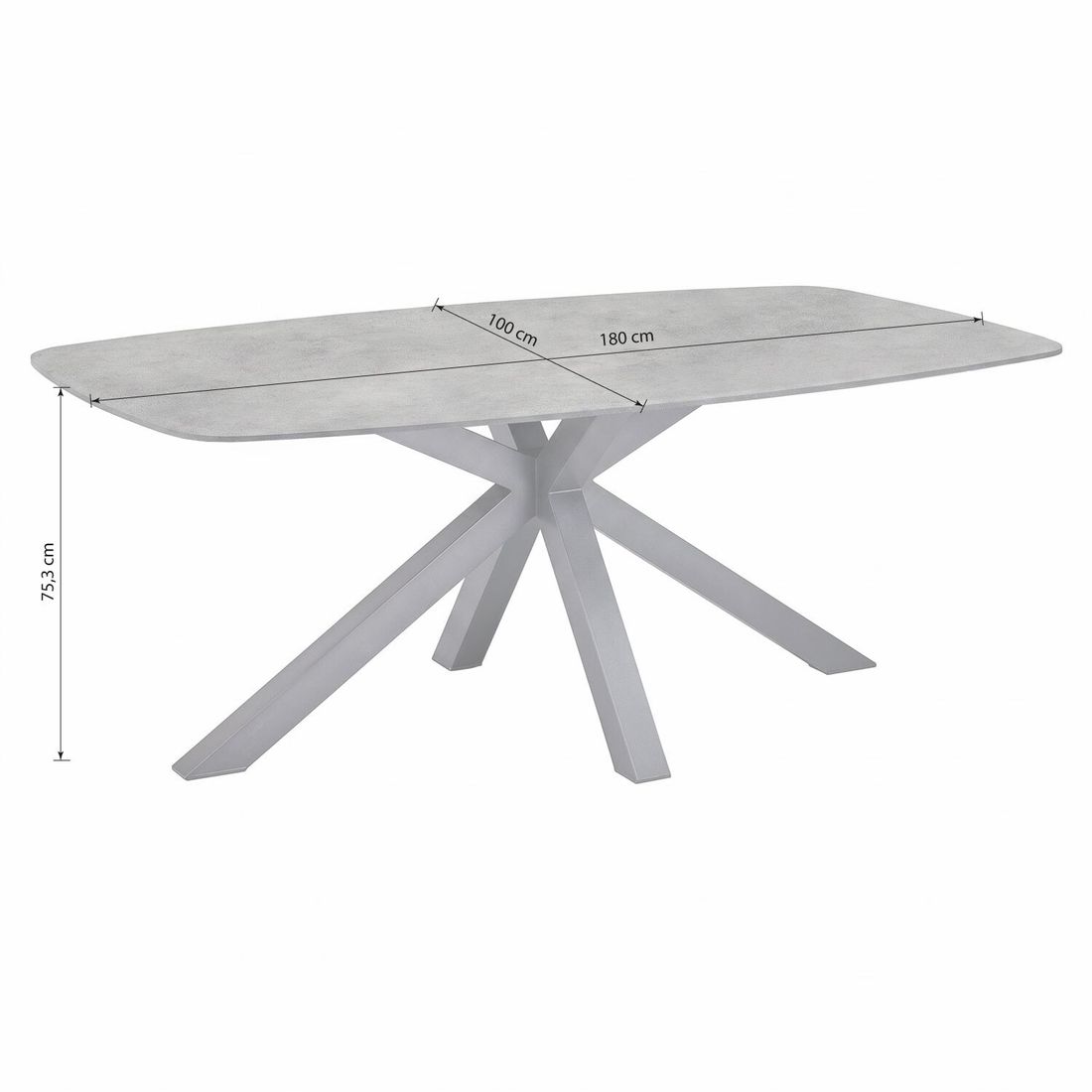 Kettler Zenith Dininglounge Tisch 180x100cm Aluminium/Olefin