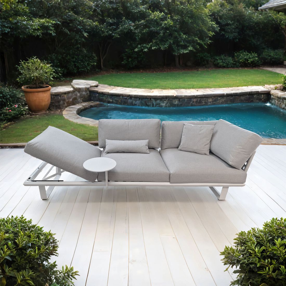 Solpuri Boom Gartenloungesofa verstellbar Aluminium/Bombay