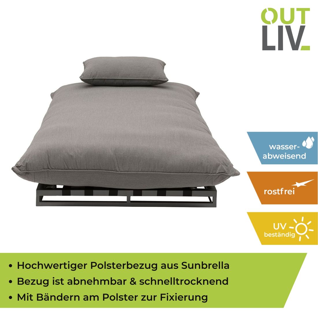 OUTLIV. Heaven Gartenliege Aluminium/Sunbrella
