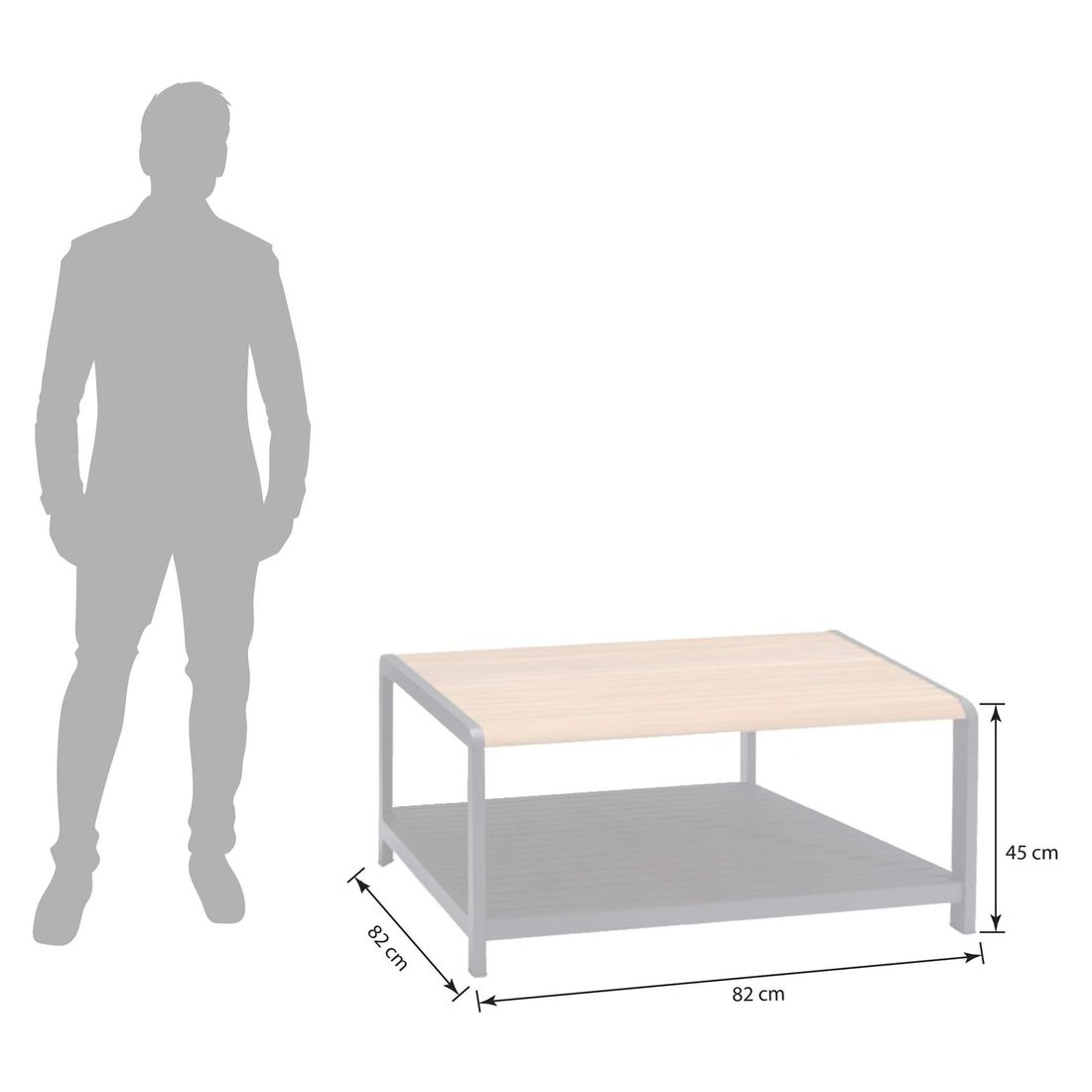 LifestyleGarden Amber Loungetisch Aluminium/Teak