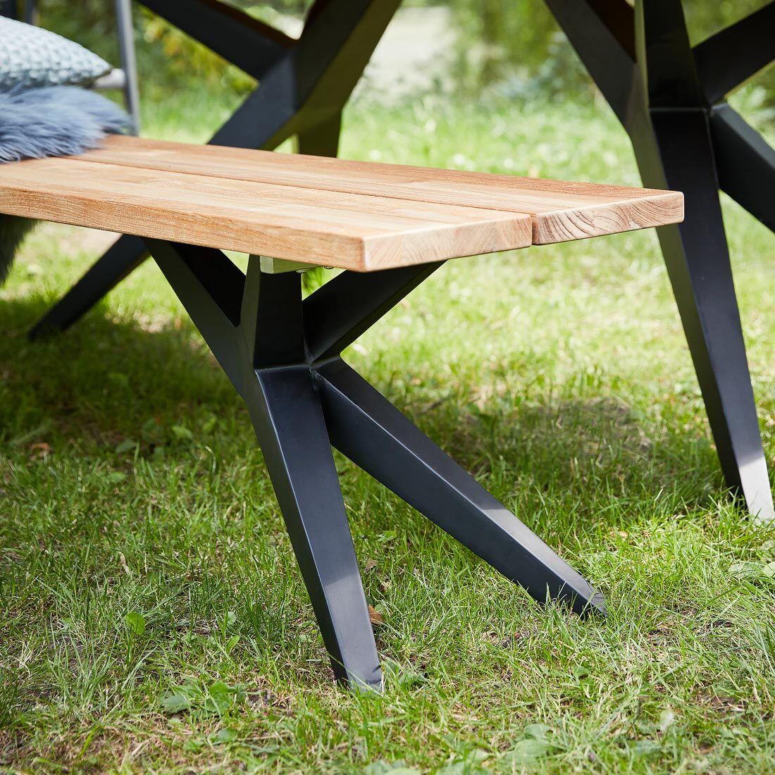 Musterring Rotterdam Gartenbank 280cm Edelstahl/Teak