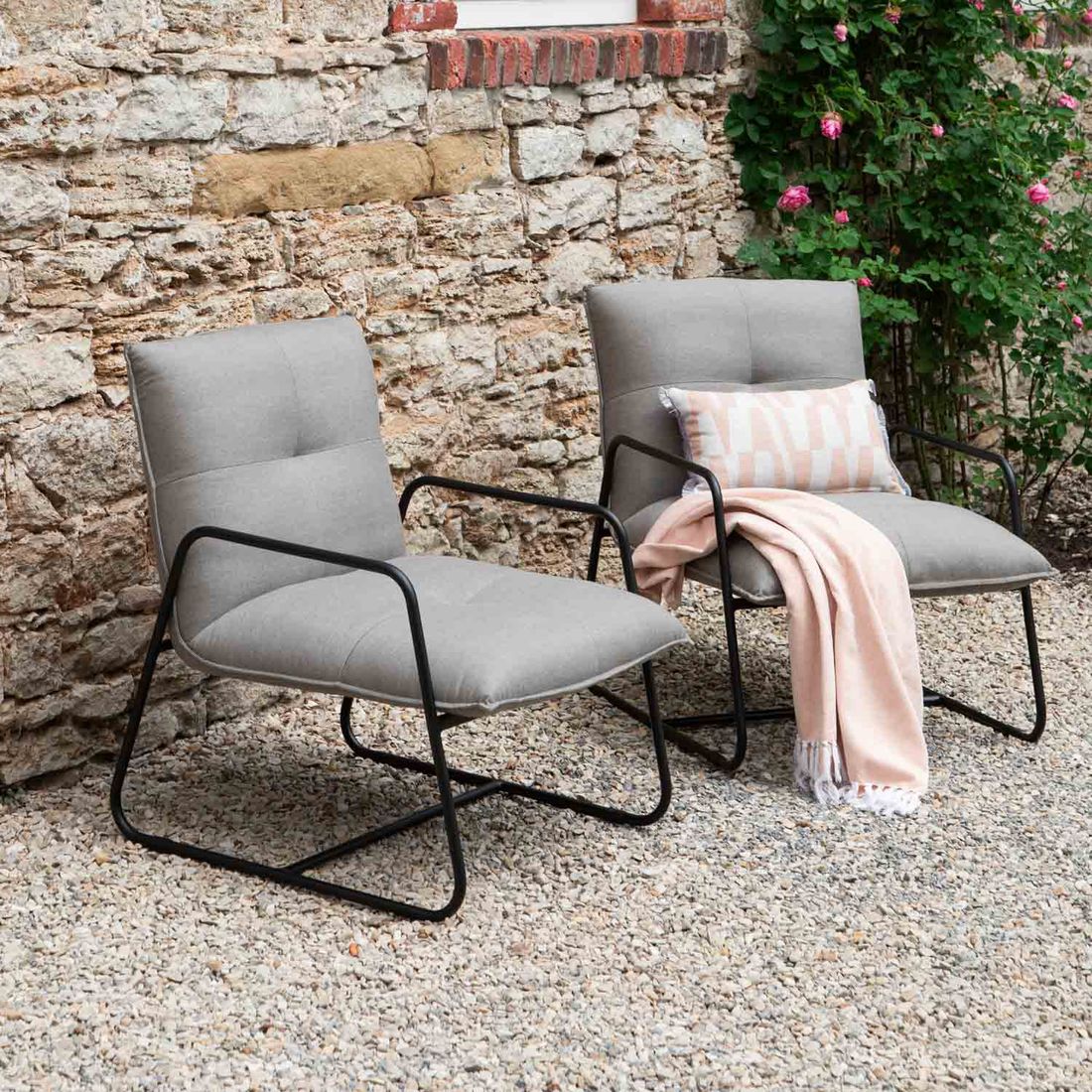 Schöner Wohnen Fontein Loungeset inkl. Loungetisch Aluminium/Sunbrella