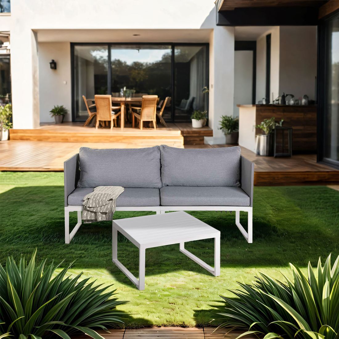 OUTLIV. Modular Loungeset inkl. Loungetisch Aluminium/Kunstfaser