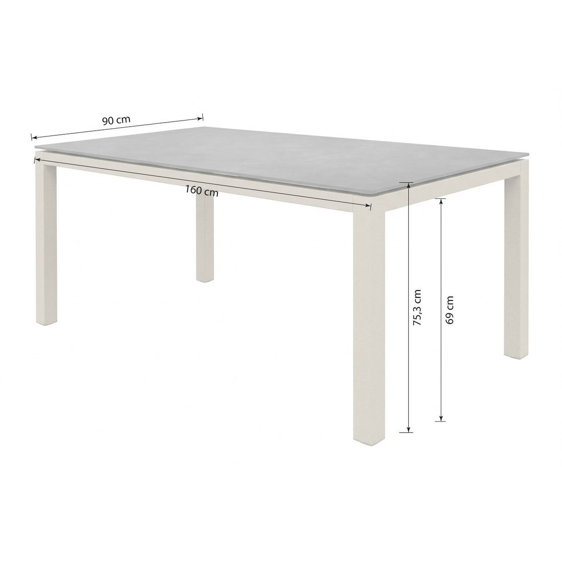 Zebra Alus Gartentisch Aluminium/HPL