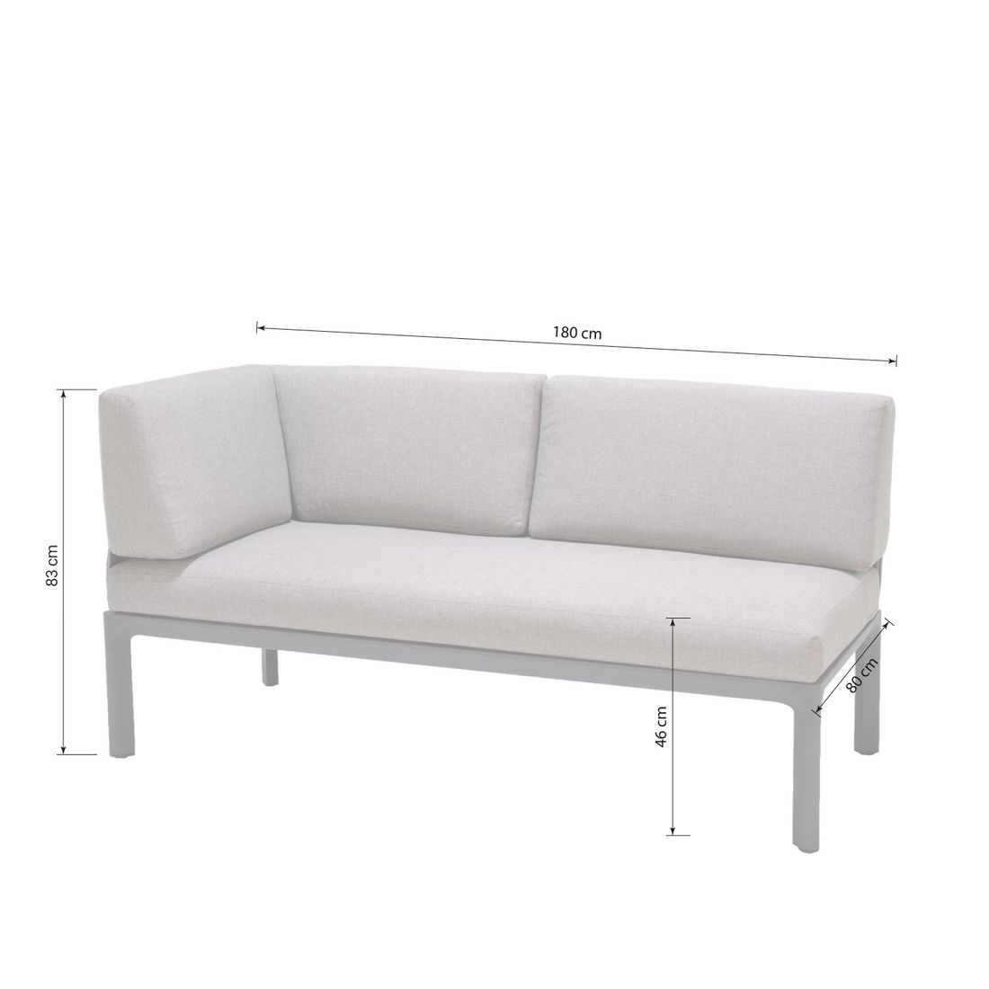 LifestyleGarden Dalgas Diningsofa Aluminium/Olefin