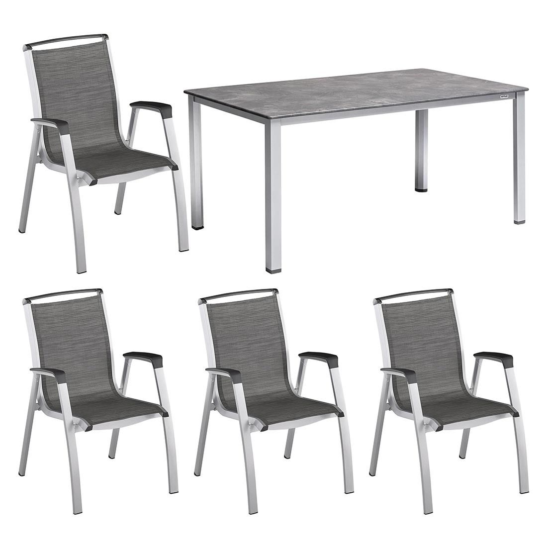 Kettler Forma II Gartenmöbel-Set M (4 Plätze) Tisch 160x90cm