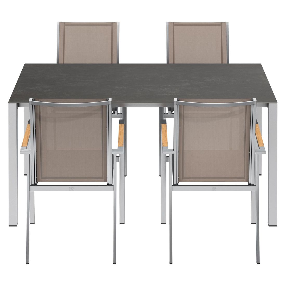 OUTLIV. Oviedo Gartenmöbel-Set M (4 Plätze) Tisch 160/217/267x92cm