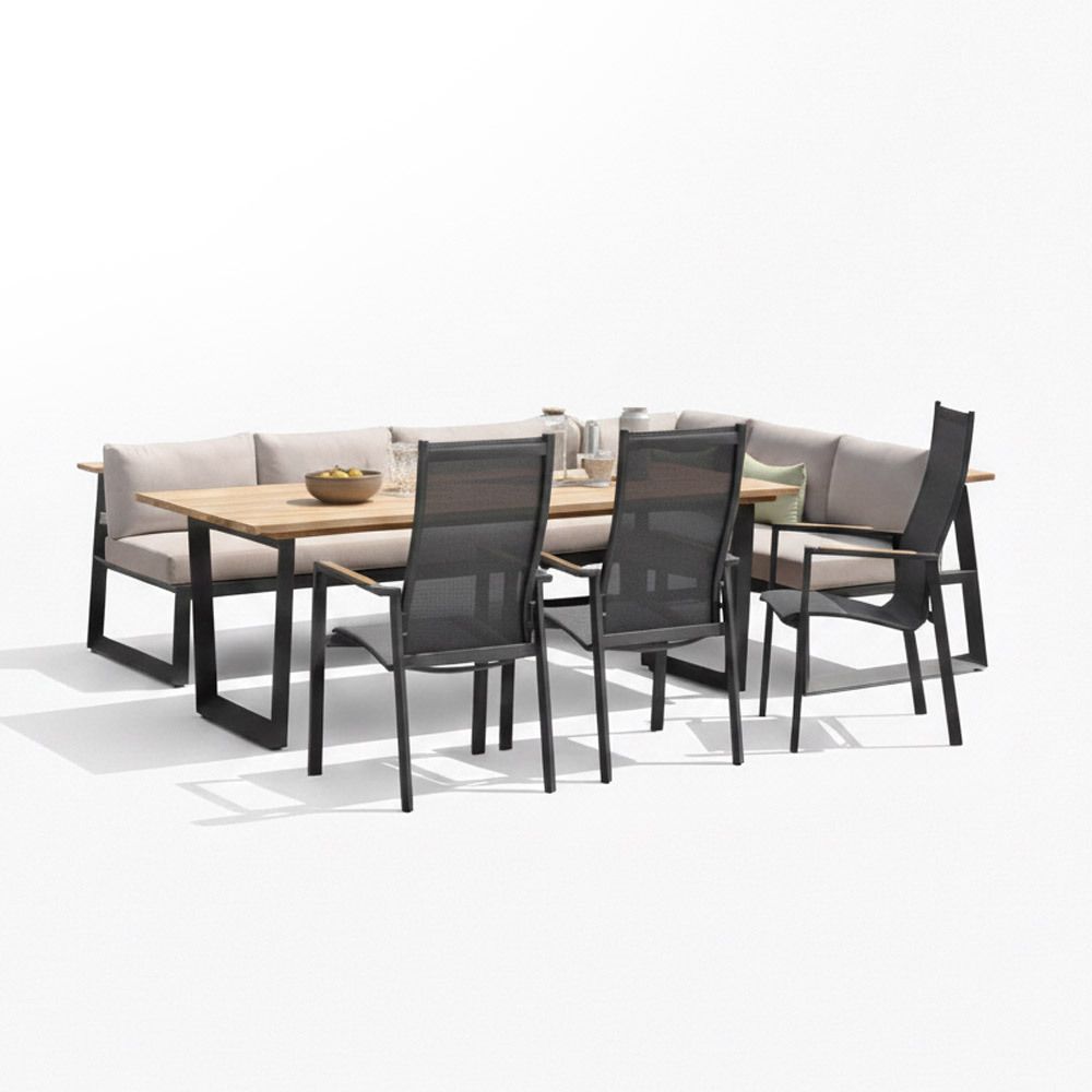 LifestyleGarden Jimmy Dininglounge Tisch 216x99cm Aluminium/Olefin