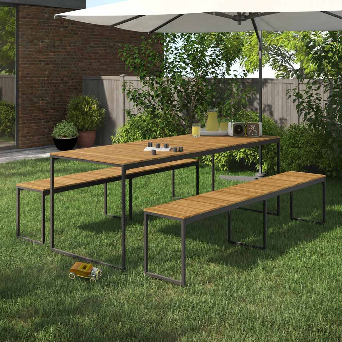 OUTLIV. Floris Gartenmöbel-Set L (6 Plätze) Tisch 210x78cm