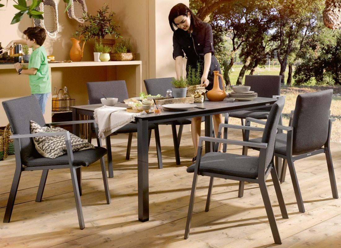 Kettler Rasmus Gartenmöbel-Set L (6 Plätze) Tisch 160x95cm