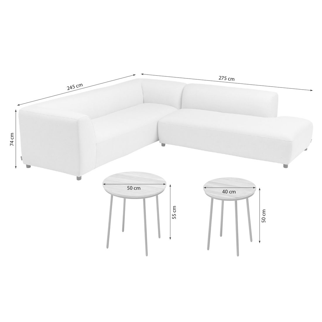 Kettler Osea Ecklounge inkl. Loungetisch Outdoorstoff