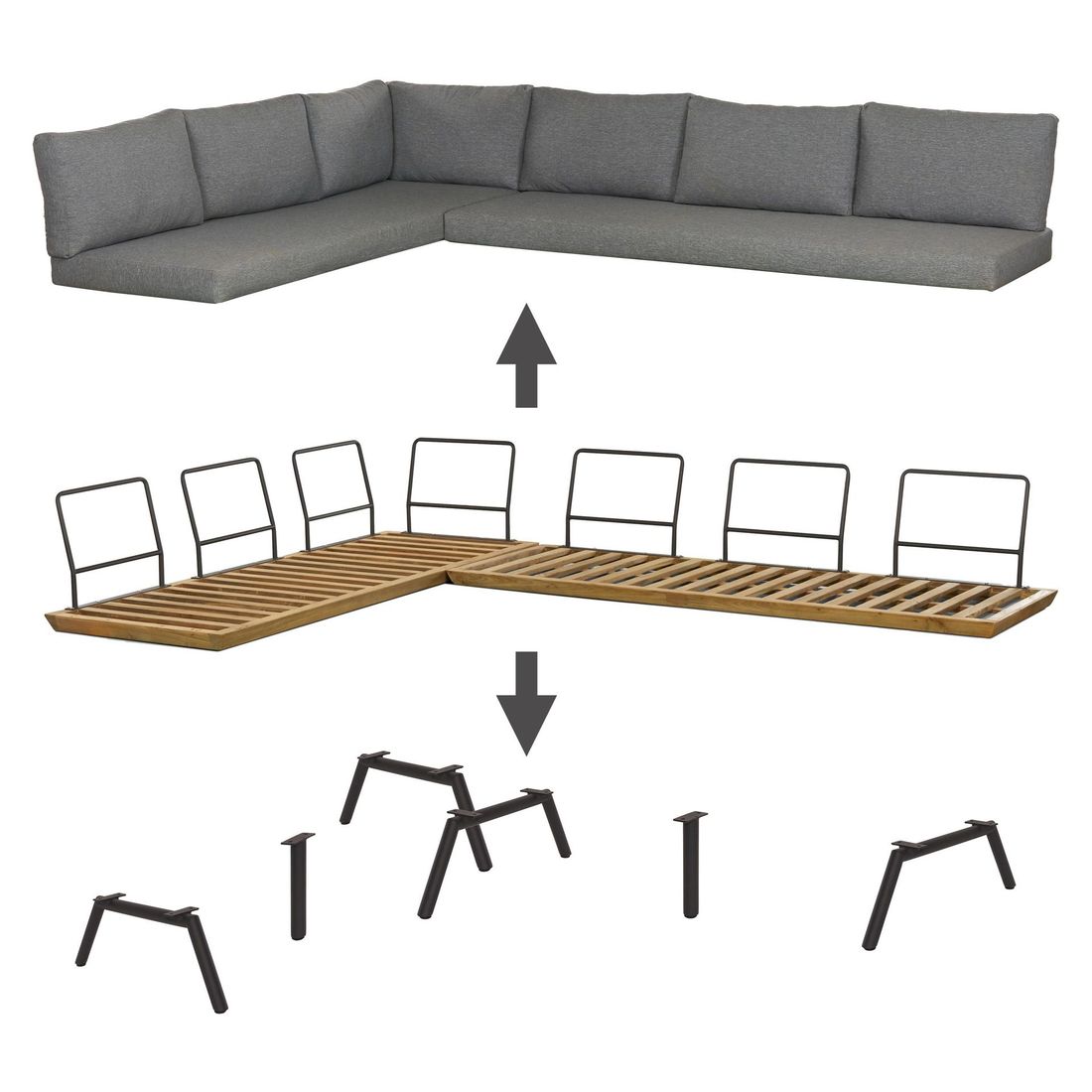 OUTLIV. Alkas Ecklounge Teak/Sunproof
