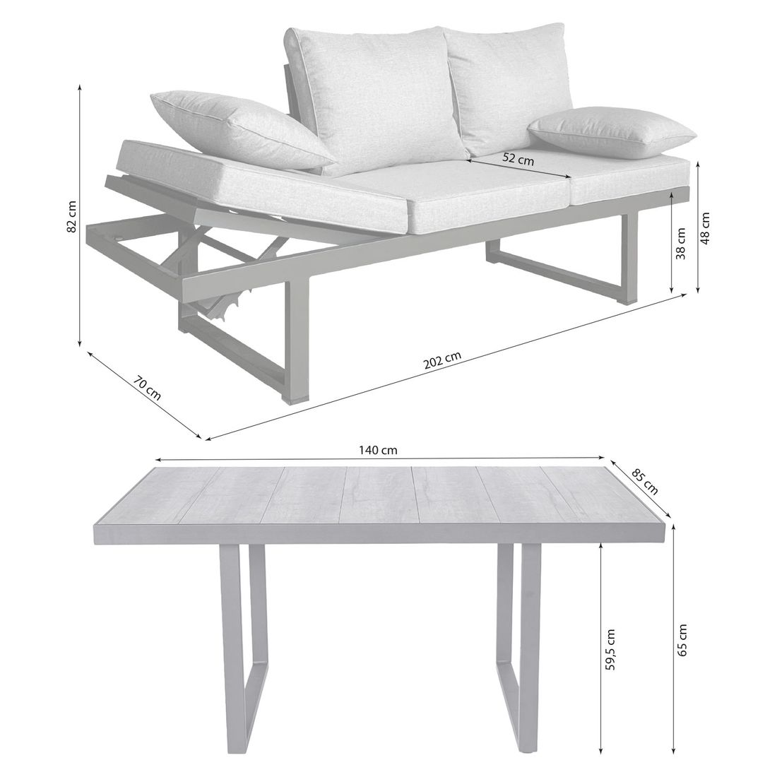 LC Garden Bondino Dininglounge Aluminium/Kunstfaser