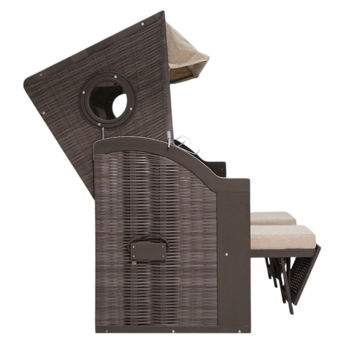 deVries Pure Wave XL Strandkorb Geflecht/Pinie Des. 500