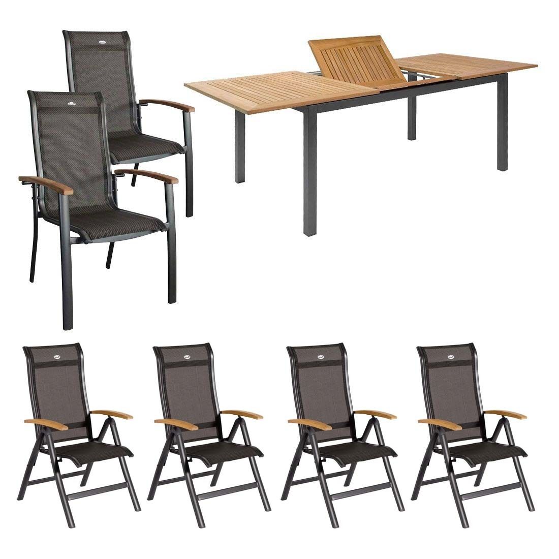 Hartman Alice Gartenmöbel-Set L (6 Plätze) Tisch 150/210x90cm