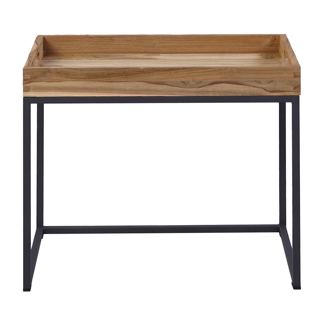OUTLIV. Tray Beistelltisch 53x35cm Stahl/Teak Recycelt