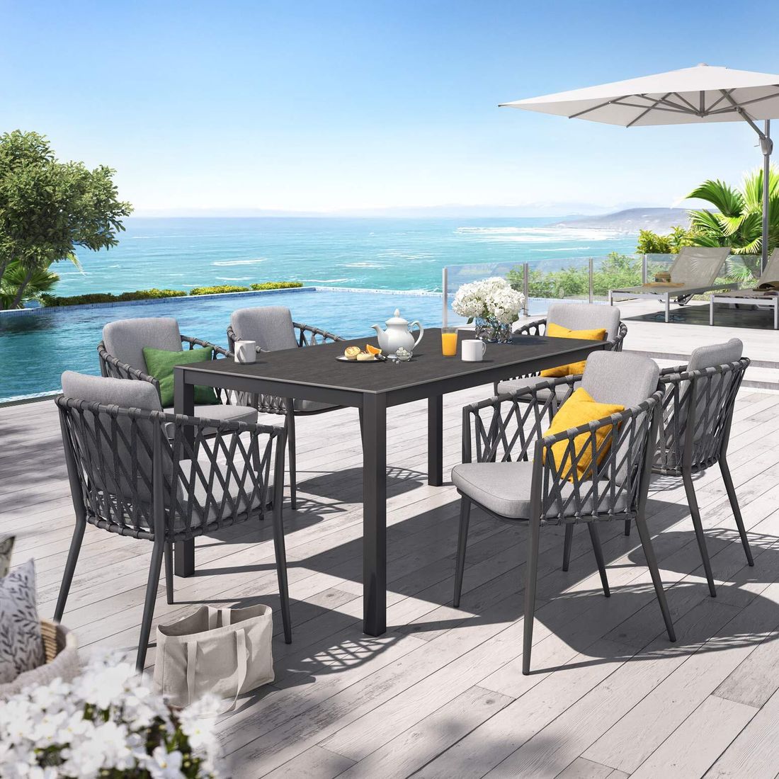 OUTLIV. Cairns Gartenmöbel-Set L (6 Plätze) Tisch 160x90cm