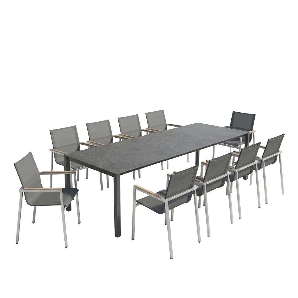 OUTLIV. Rimini Gartenmöbel-Set XXL (10 Plätze) Tisch 160/217/267x92cm