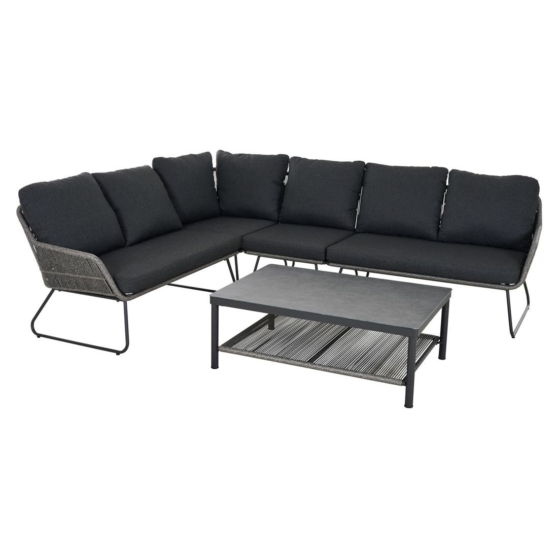 Siena Garden Kansas Loungetisch 110x70cm Aluminium/Glas