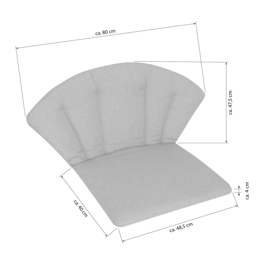 KETTtex Elegance Gartenstuhlauflage Niedriglehner 48,5x87,5cm Polypropylen