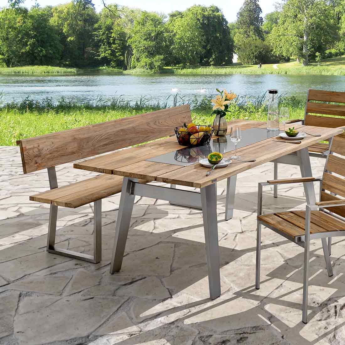 Niehoff Nova Gartenbank 160cm Profilkufe