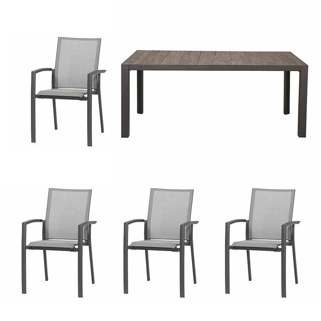 Siena Garden Velia Gartenmöbel-Set M (4 Plätze) Tisch 182x100cm
