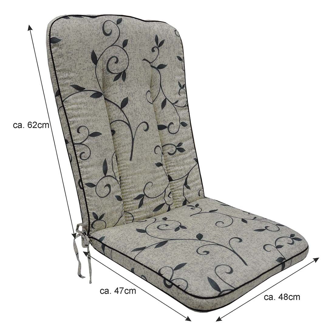OUTLIV. Romeo Elegance Gartenstuhlauflage Mittellehner 48x109cm