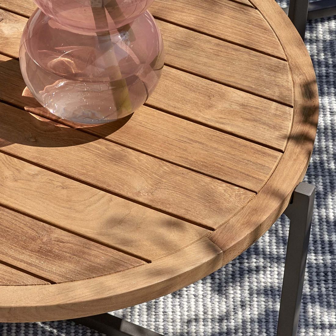 Apple Bee Condor Loungetisch Ø74x38cm Aluminium/Teak