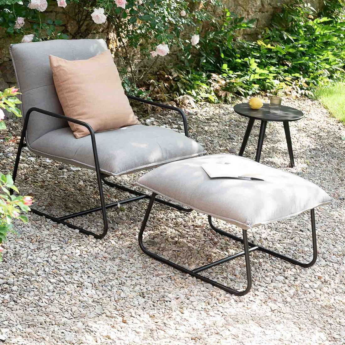 Schöner Wohnen Fontein Loungehocker Aluminium/Sunbrella