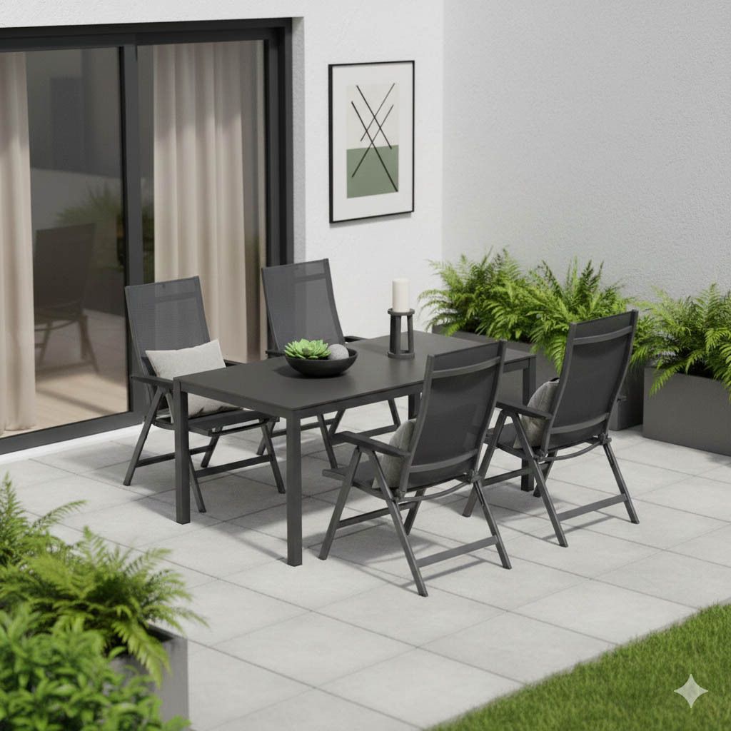 Kettler Basic+ Premium Gartenmöbel-Set L (6 Plätze) mit OUTLIV. Tisch 160x90cm