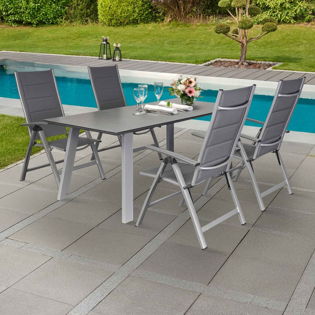 LC Garden Unicamo Gartenmöbel-Set M (4 Plätze) Tisch 180x90cm