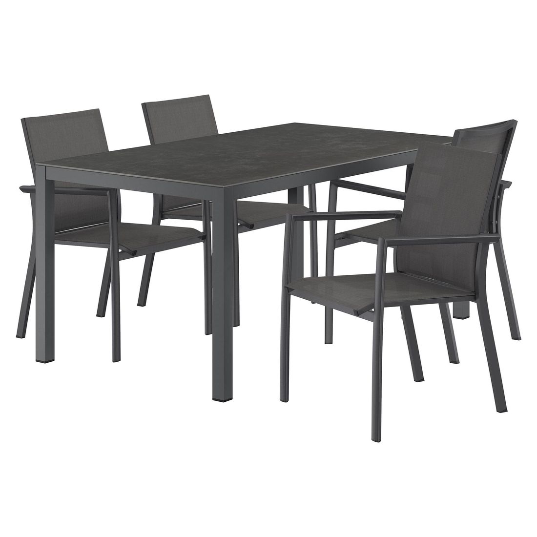 OUTLIV. Lucca Gartenmöbel-Set M (4 Plätze) Tisch 160x90cm