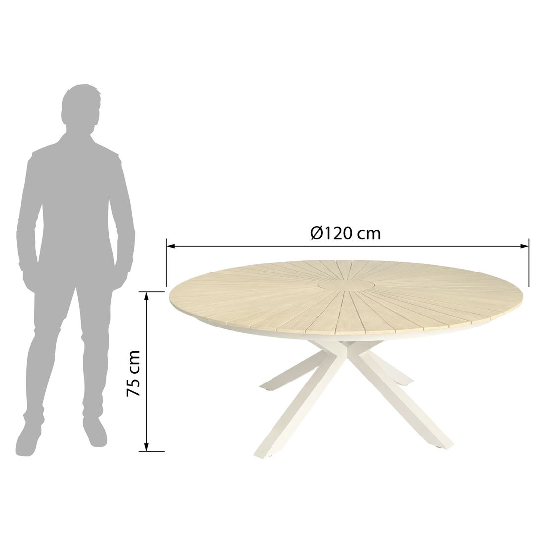 LC Garden Unicamo Gartentisch Aluminium/Teak