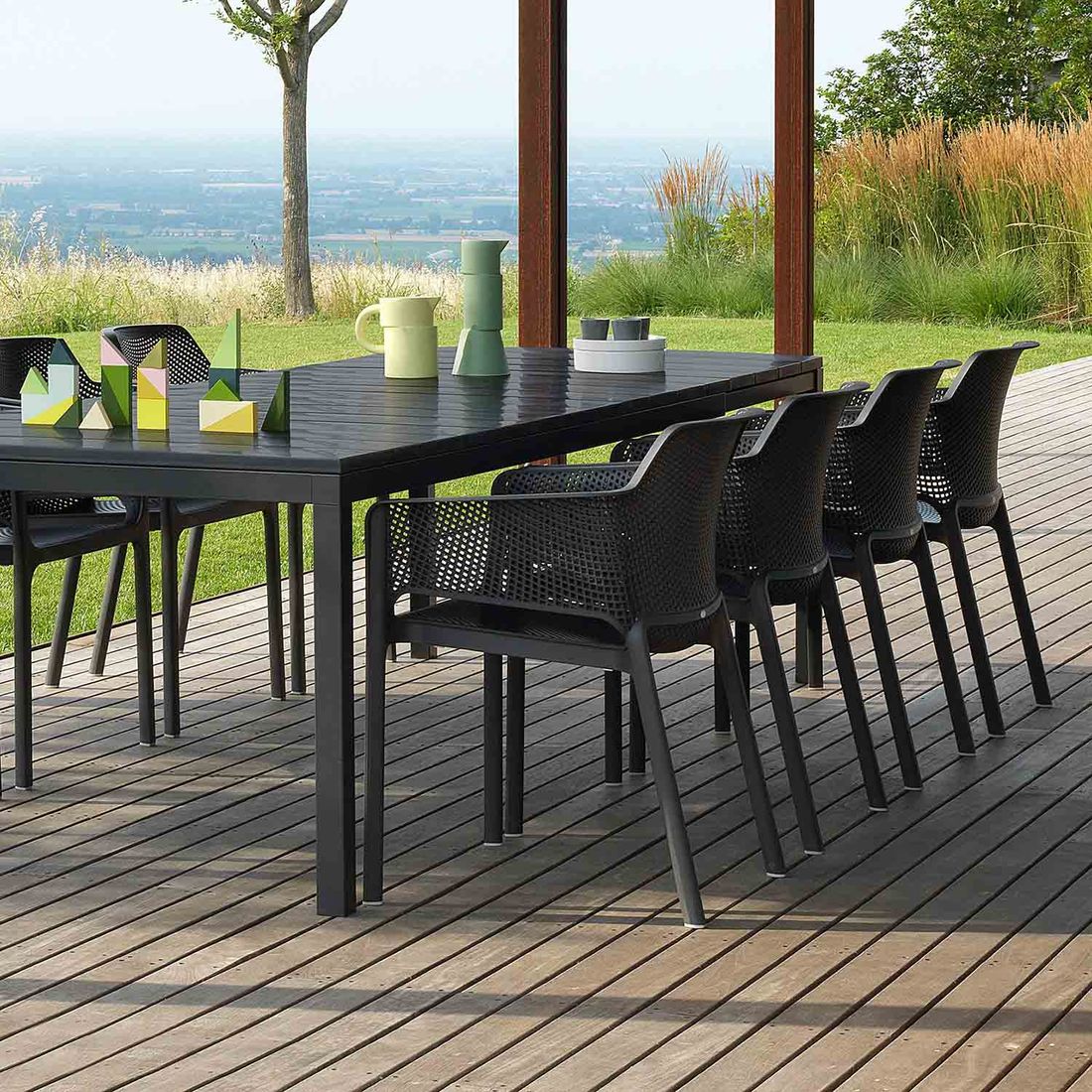 Nardi Net Gartenmöbel-Set XL (8 Plätze) Tisch 210/280x100cm