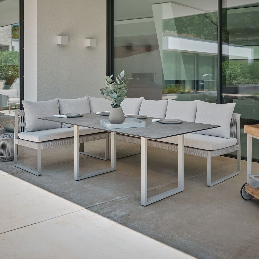 Stern Tammo Diningsofa Aluminium/Rope/Outdoorstoff