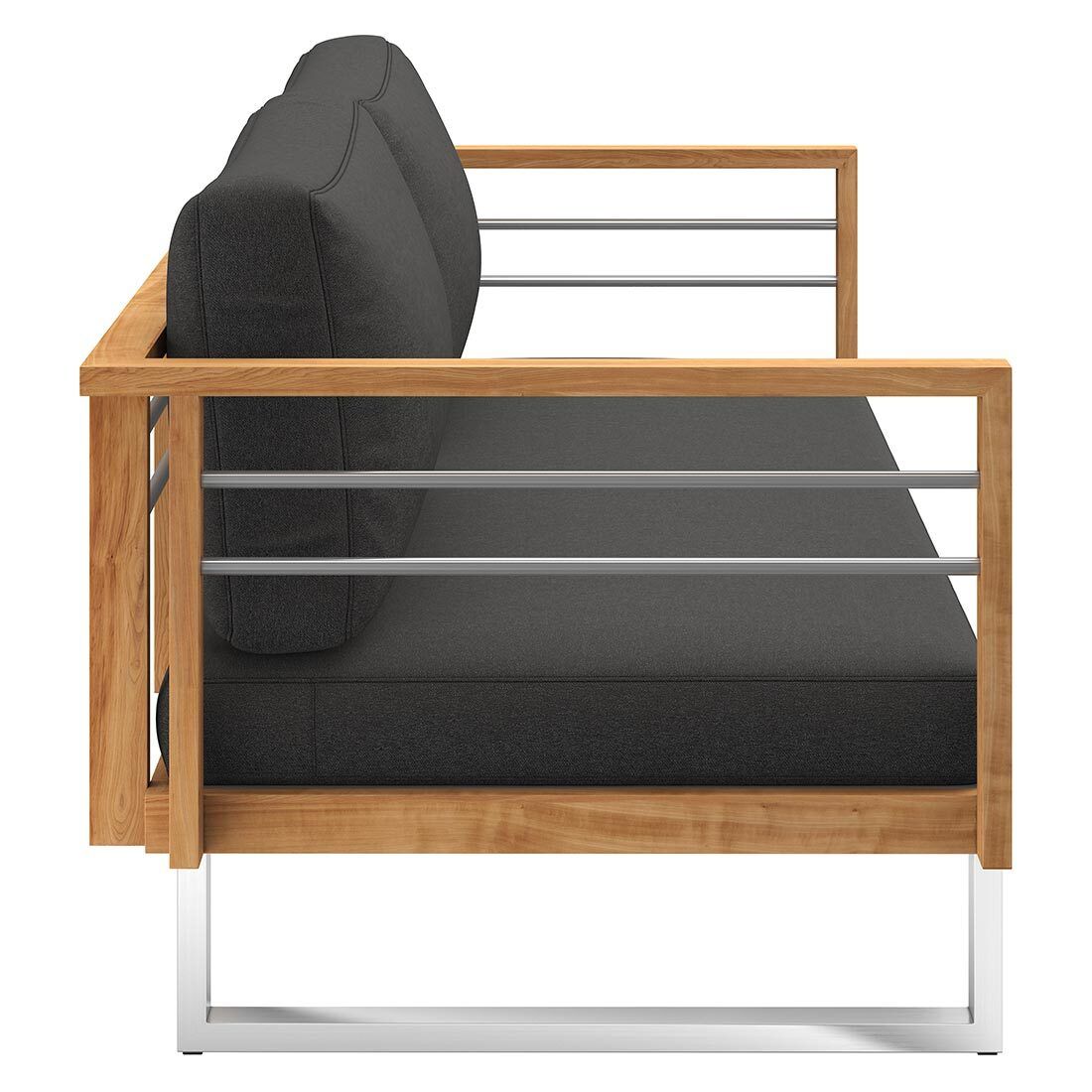 OUTLIV. Hawaii Gartenloungesofa Edelstahl/Teak/Spun Polyester