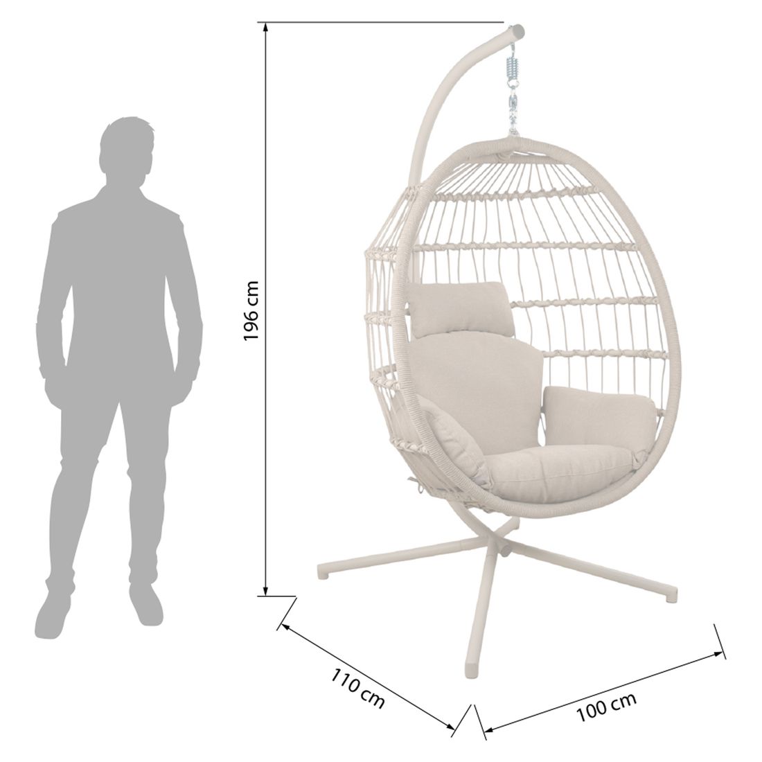 Sungörl Folt Prestige Hängesessel Aluminium/Rope/Kunstfaser
