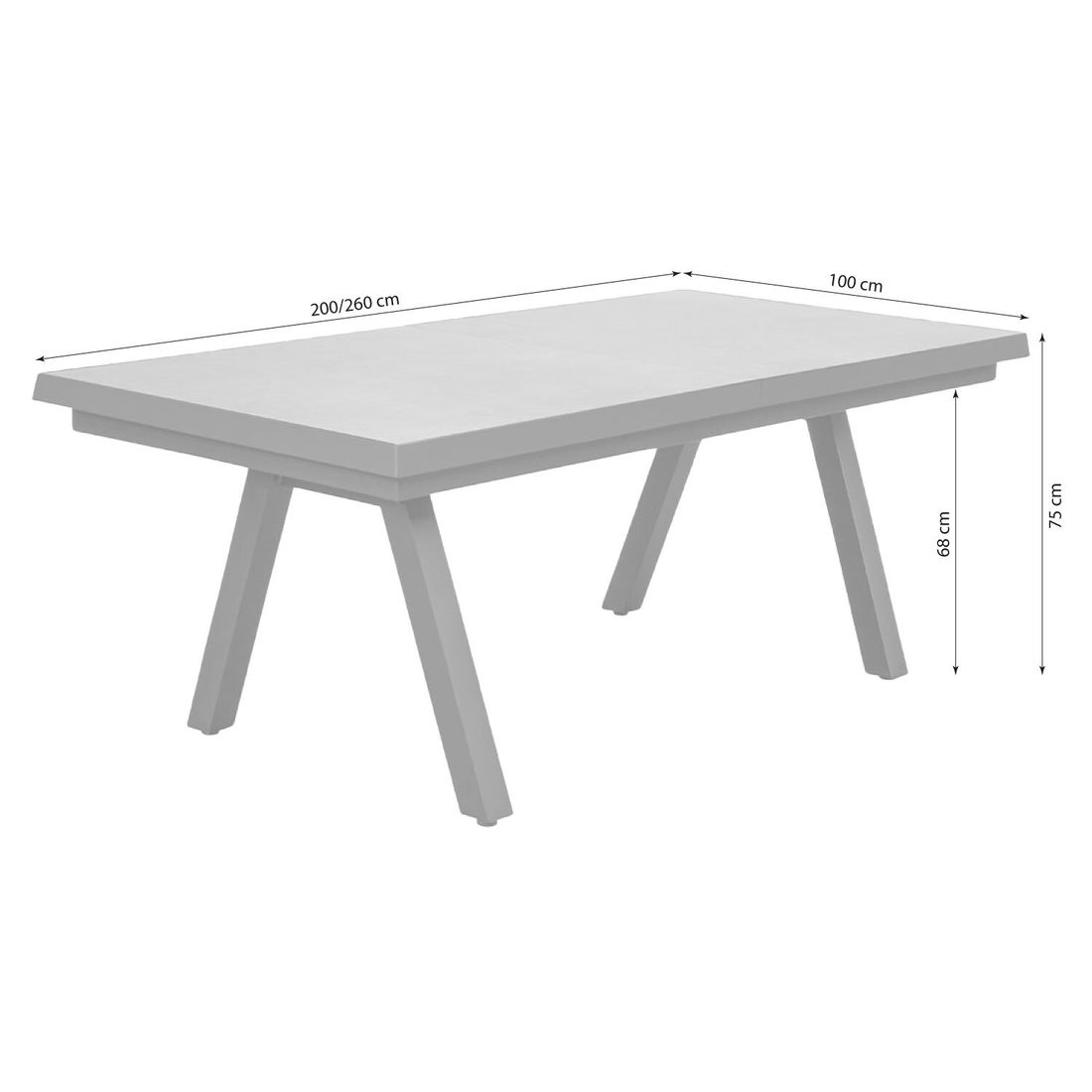 LC Garden Sondrino Ausziehtisch 200/260x100cm Aluminium/Keramik
