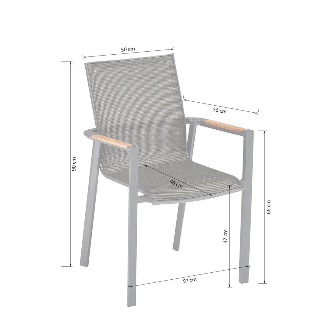 Kettler Sense Stapelsessel Aluminium/Outdoorgewebe