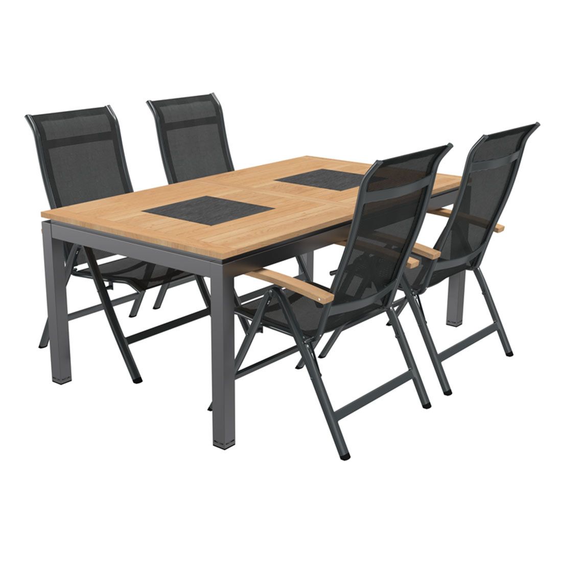 OUTLIV. Alpha Gartenmöbel-Set M (4 Plätze) Tisch 180/240x100cm