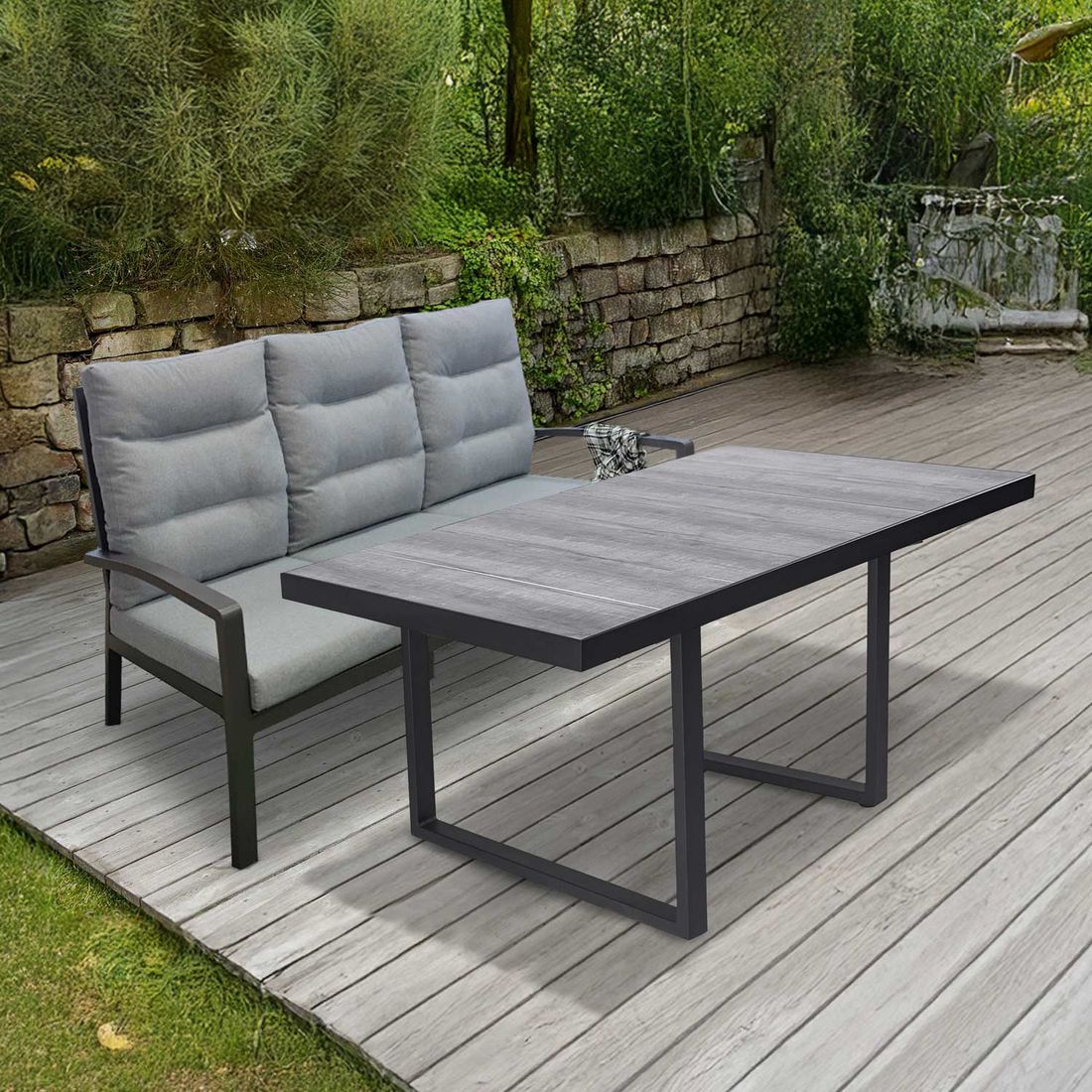 LC Garden Bondino Diningsofa Aluminium/Kunstfaser