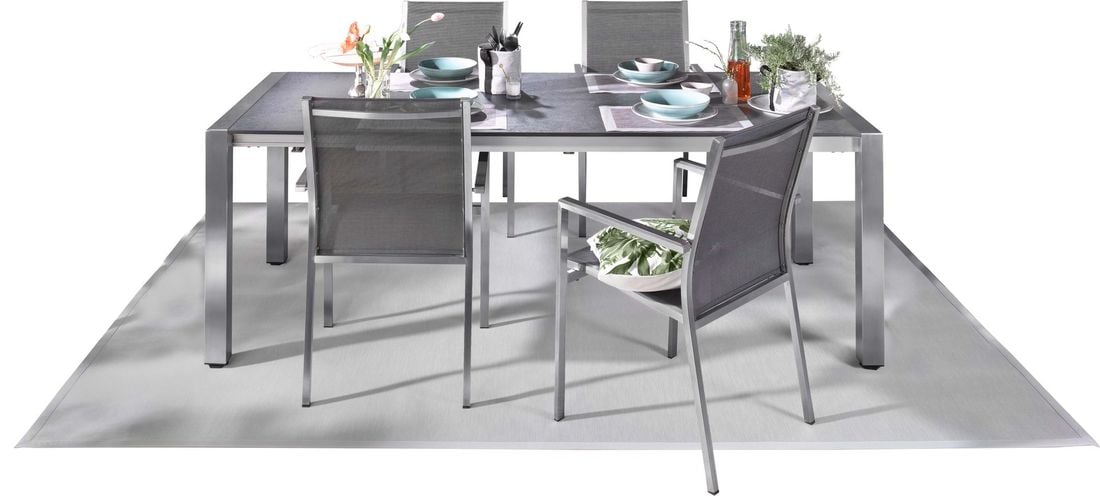Stern Ausziehtisch 174/214/254x90 cm Edelstahl/Silverstar