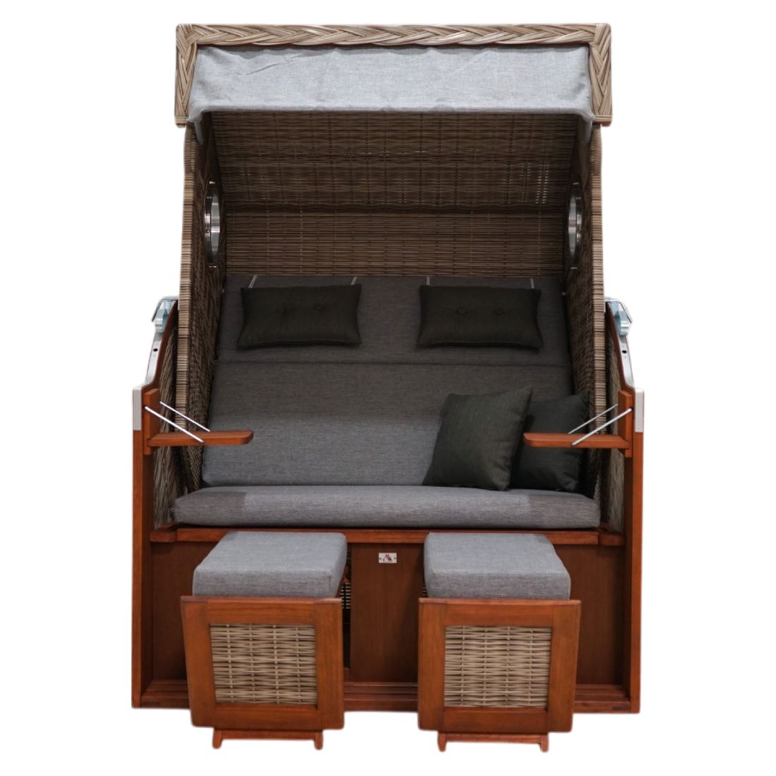 deVries Pure Cliff XL Sun Strandkorb Geflecht/Pinie Des. 466