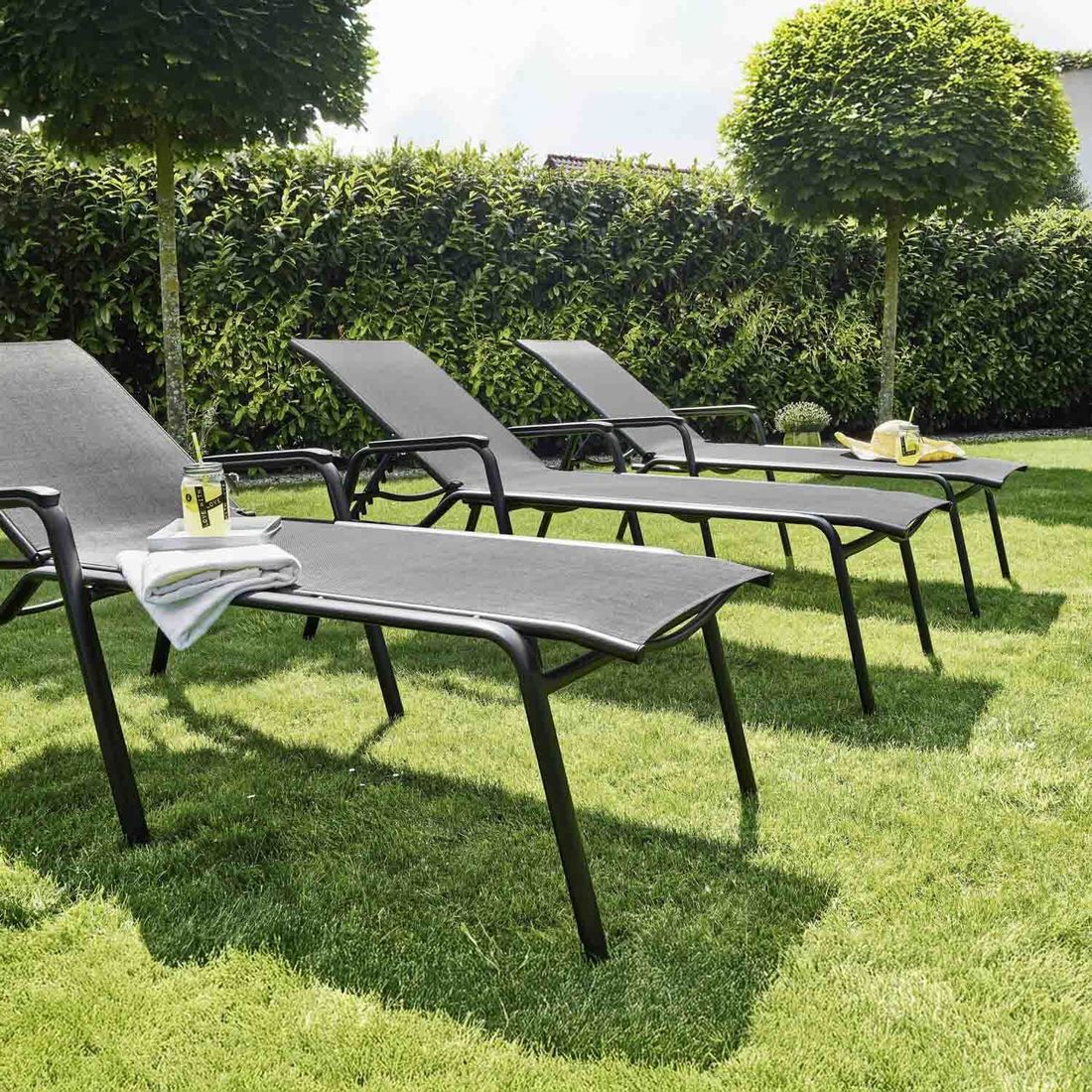 Kettler Cirrus Gartenliege Aluminium/Outdoorgewebe