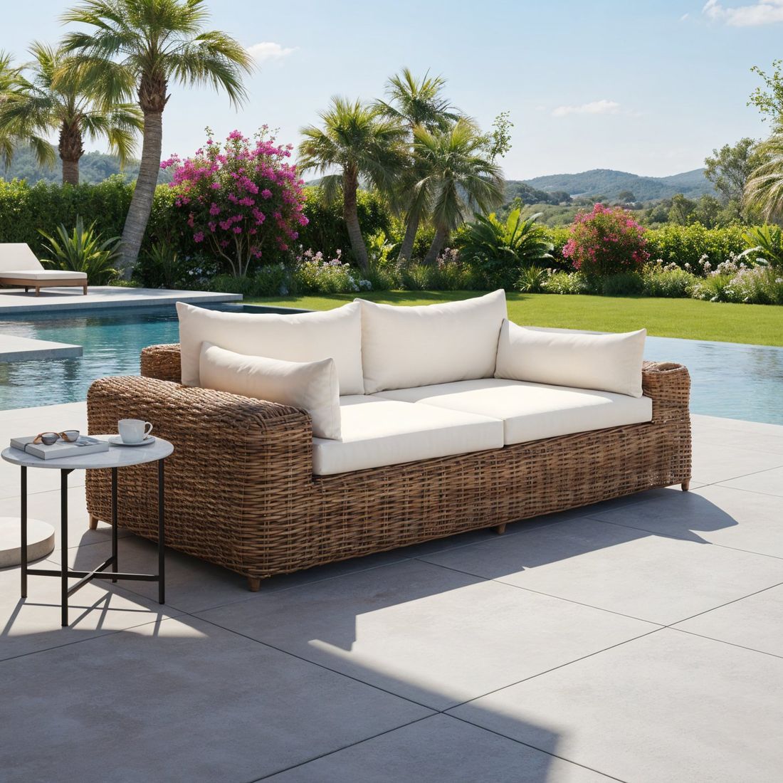 OUTLIV. Versailles Gartenloungesofa Geflecht/Spun Polyester