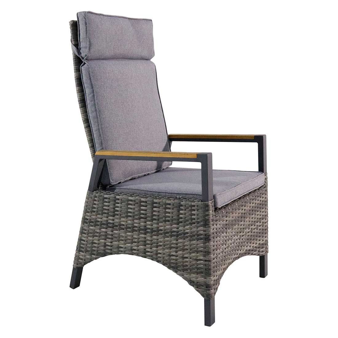 LC Garden Keramo Gartensessel verstellbar Aluminium mit Sitz- und Rückenkissen