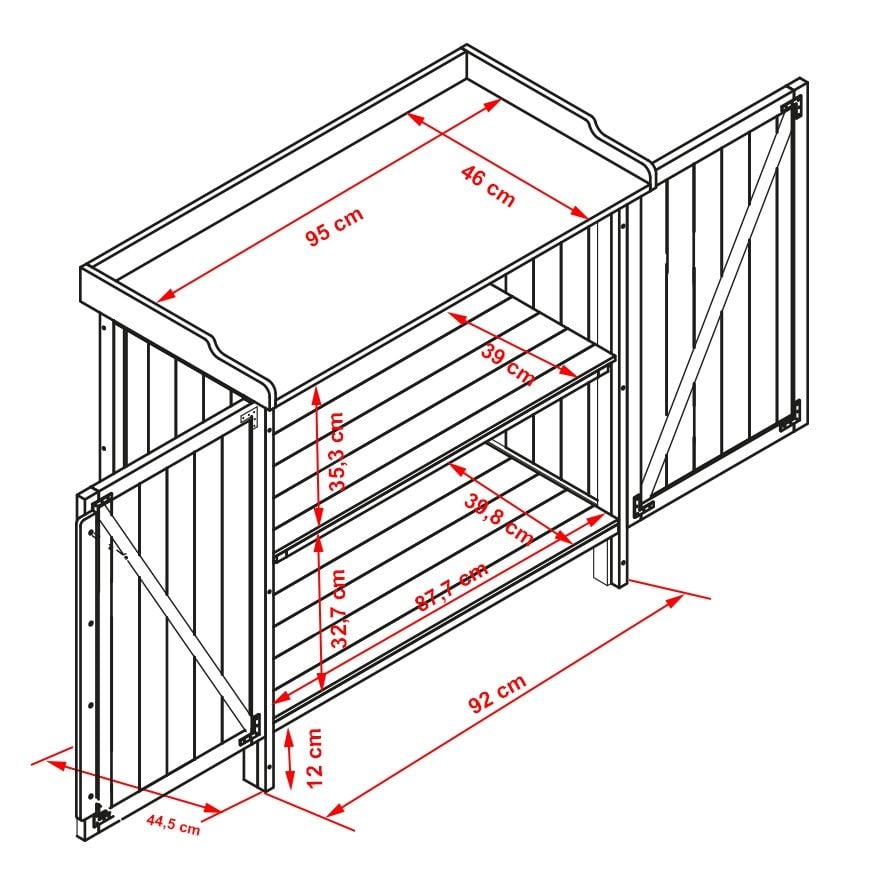 Habau Gartentisch/Pflanztisch mit Unterschrank Spießtanne