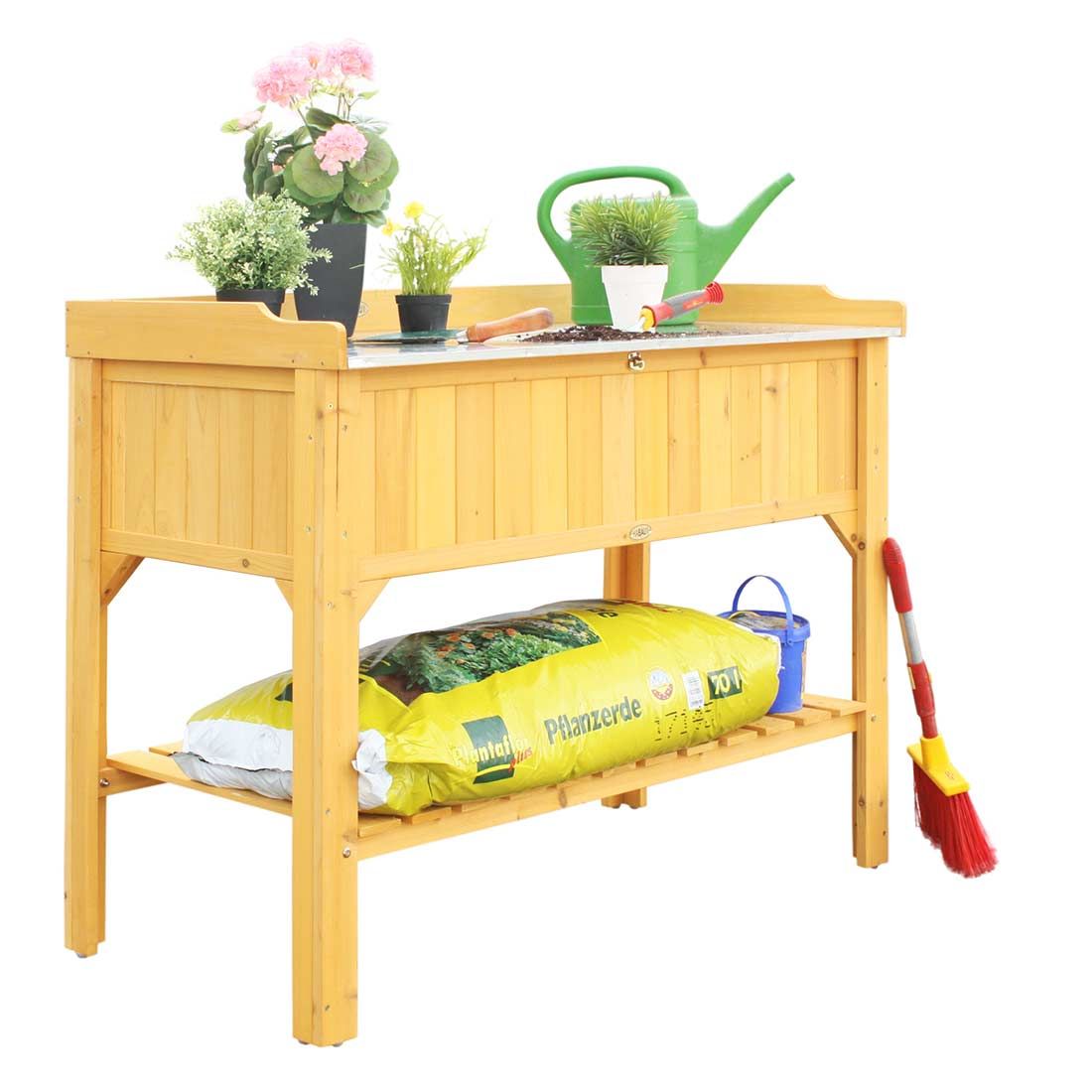 Habau Gartentisch-Platte für Hochbeet verzinkt Spießtanne/Blech