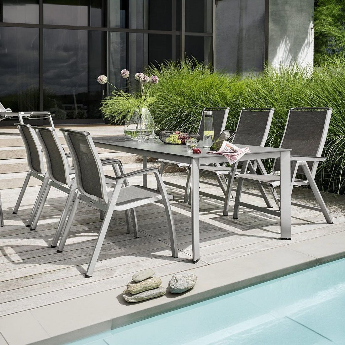 Kettler Forma II Gartenmöbel-Set L verstellbar (6 Plätze) Tisch 220x95cm